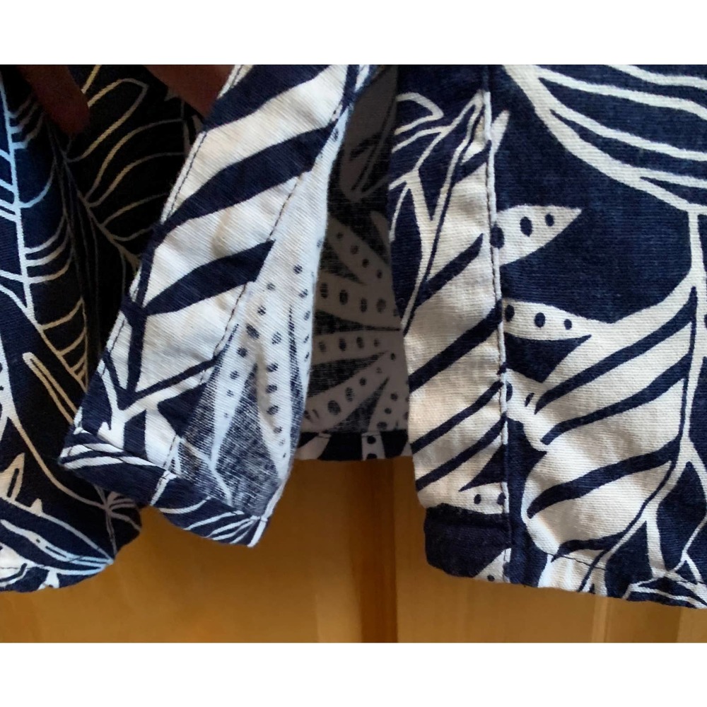 *K225 Old Navy Women's Large Tropical White & Navy Dress, Adjustable Straps EUC - Picture 6 of 9